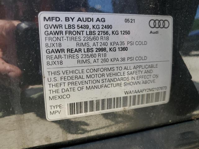 2021 AUDI Q5 PREMIUM WA1AAAFY2M2107673