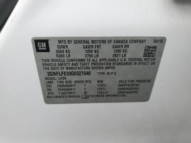 2016 CHEVROLET EQUINOX LT - 2GNFLFE39G6327948