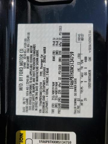 2021 FORD MUSTANG 1FA6P8THXM5134759