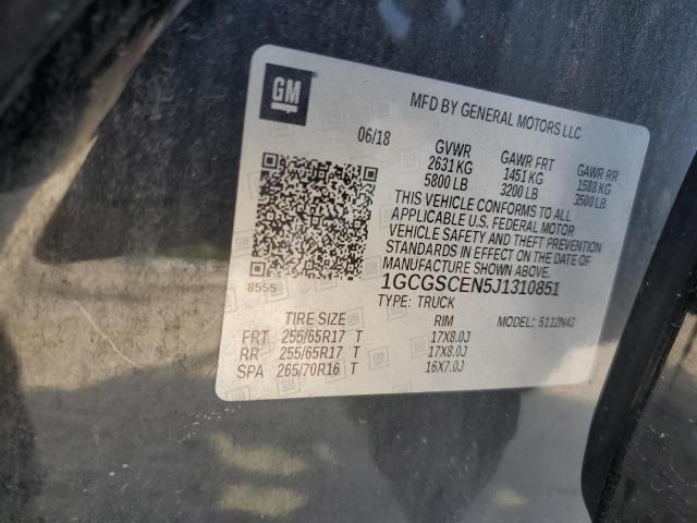 2018 CHEVROLET COLORADO LT 1GCGSCEN5J1310851