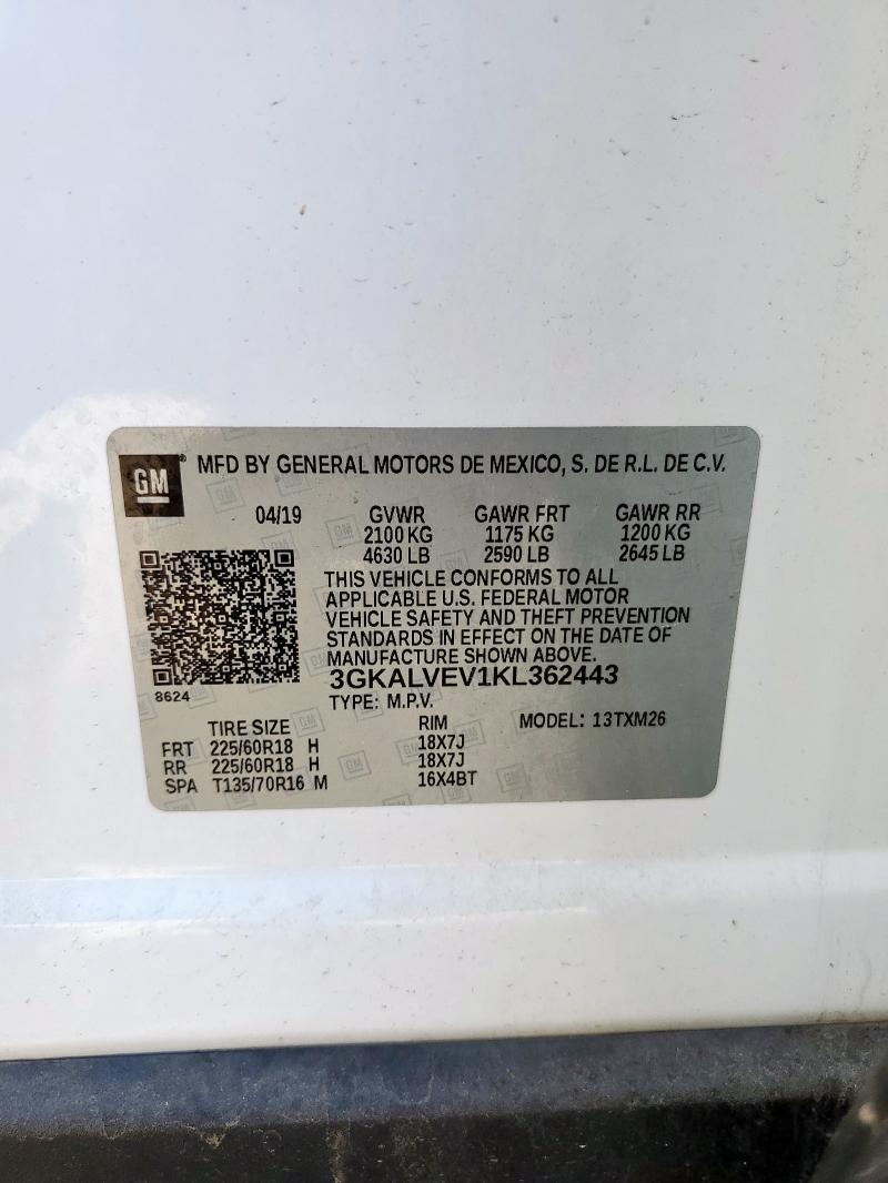 2019 GMC TERRAIN SL 3GKALVEV1KL362443