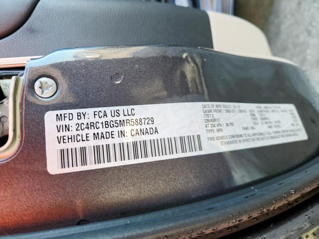 2021 CHRYSLER PACIFICA T - 2C4RC1BG5MR588729