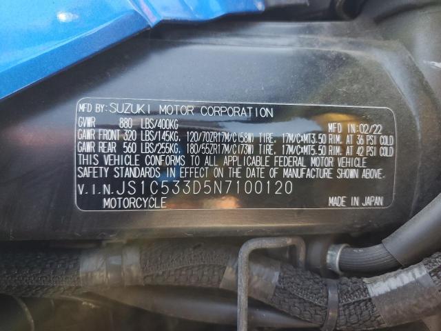 2022 SUZUKI GSX-S750 M JS1C533D5N7100120