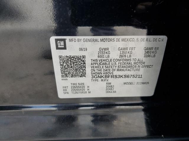 2019 CHEVROLET BLAZER PRE 3GNKBFRS3KS675211