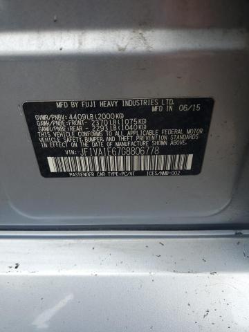 2016 SUBARU WRX PREMIU JF1VA1E67G8806778