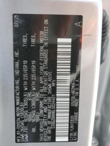 2020 TOYOTA HIGHLANDER 5TDGZRAH6LS024401