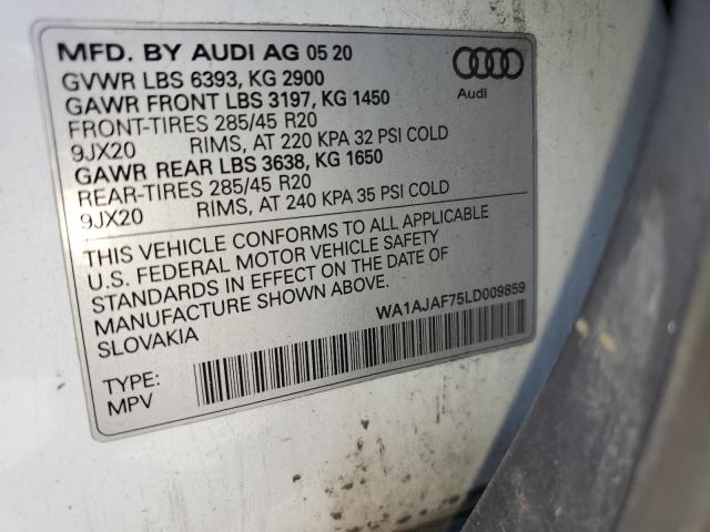 2020 AUDI Q7 PREMIUM WA1AJAF75LD009859