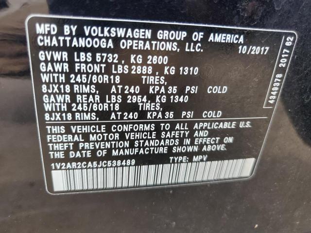 2018 VOLKSWAGEN ATLAS S 1V2AR2CA5JC538489
