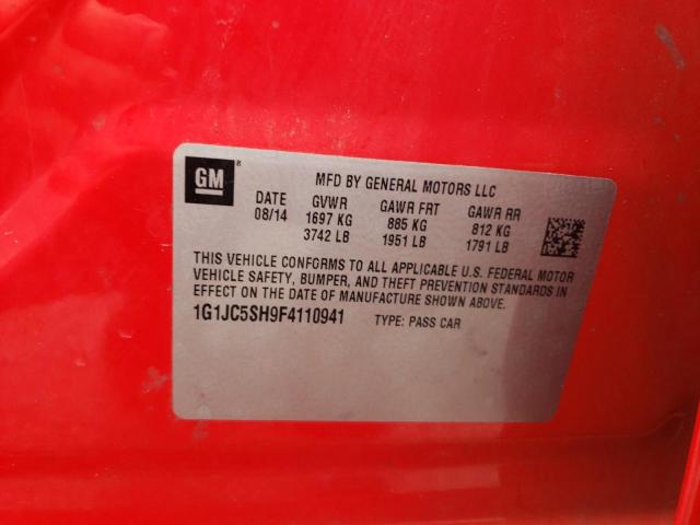 2015 CHEVROLET SONIC LT - 1G1JC5SH9F4110941