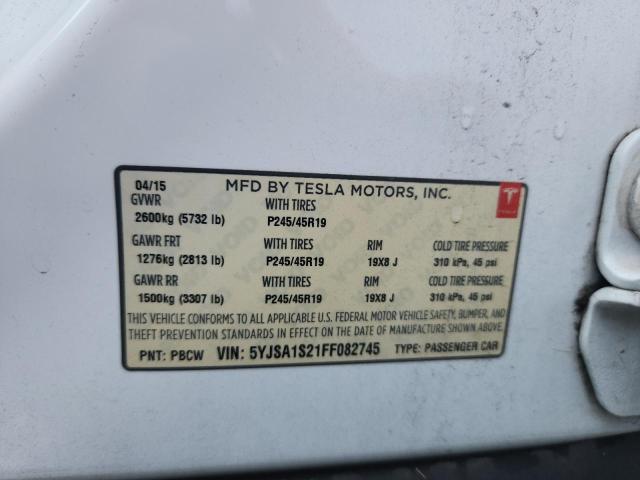 2015 TESLA MODEL S 70 5YJSA1S21FF082745