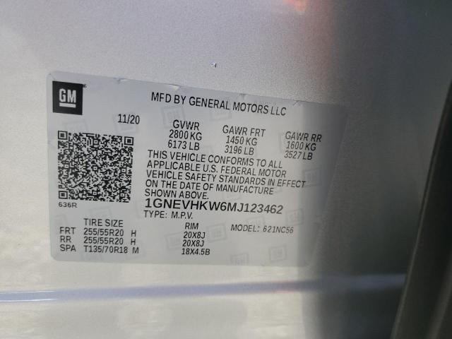 2021 CHEVROLET TRAVERSE LT 1GNEVHKW6MJ123462