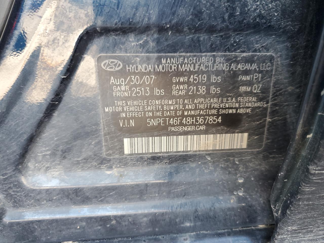 Lot #3206644511 2008 HYUNDAI SONATA GLS