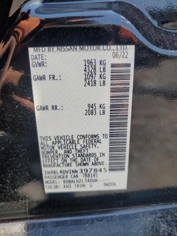 2022 NISSAN ALTIMA SV 1N4BL4DV1NN397845