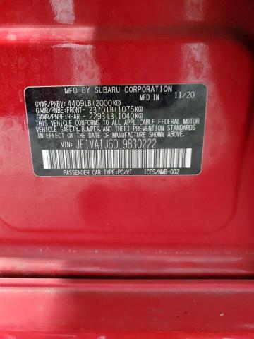 2020 SUBARU WRX LIMITE JF1VA1J60L9830222