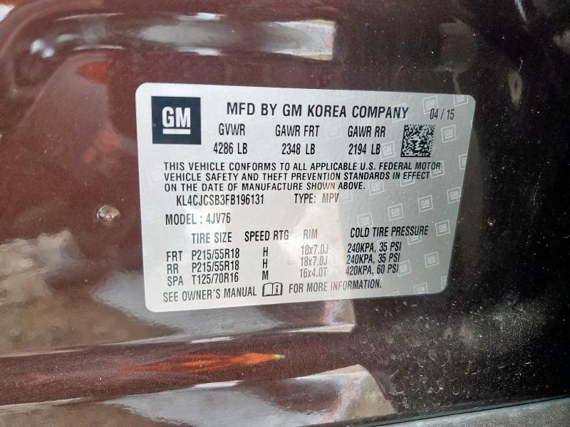 2015 BUICK ENCORE KL4CJCSB3FB196131