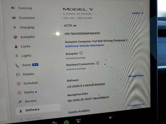 2022 TESLA MODEL Y 7SAYGDEE9NF494400