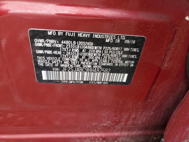2017 SUBARU FORESTER 2 JF2SJABC9HH482582