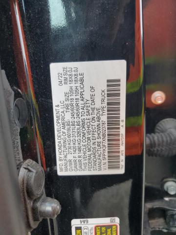 2022 HONDA RIDGELINE 5FPYK3F7XNB023787