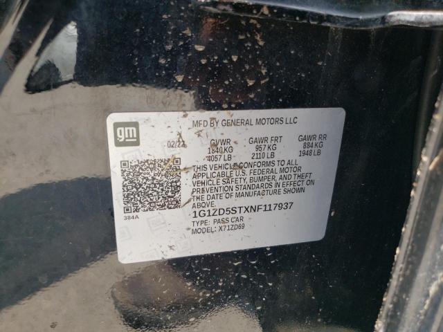 2022 CHEVROLET MALIBU LT 1G1ZD5STXNF117937