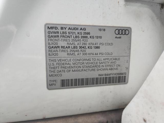 2019 AUDI SQ5 PREMIU WA1B4AFY1K2005872