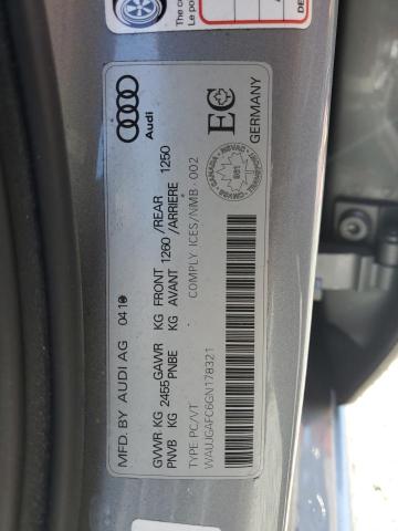 2016 AUDI A6 QUATTRO WAUJGAFC6GN178321