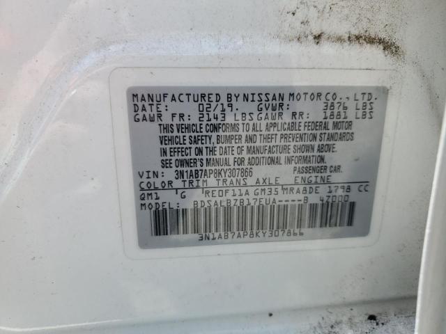 2019 NISSAN SENTRA S 3N1AB7AP8KY307866