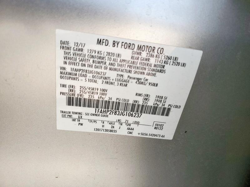 2018 FORD TAURUS LIM 1FAHP2F83JG106237