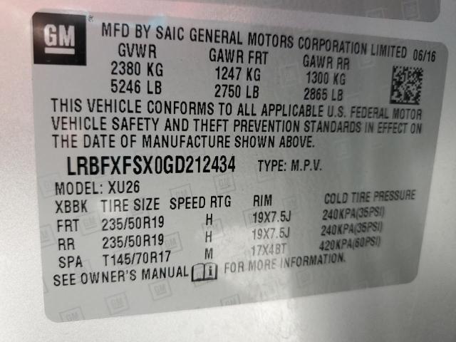2016 BUICK ENVISION P LRBFXFSX0GD212434