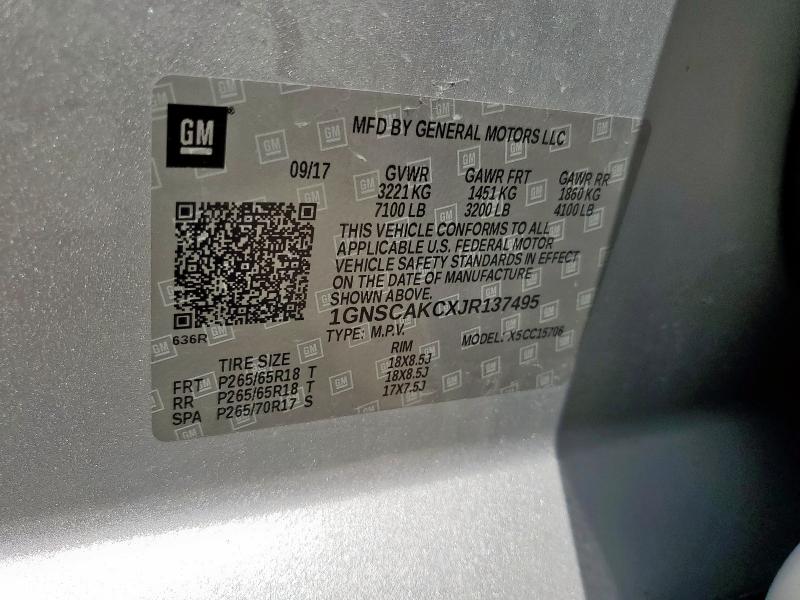 2018 CHEVROLET TAHOE C150 1GNSCAKCXJR137495