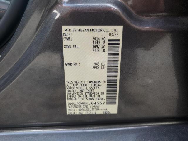 2022 NISSAN ALTIMA SR 1N4AL4CV0NN364557