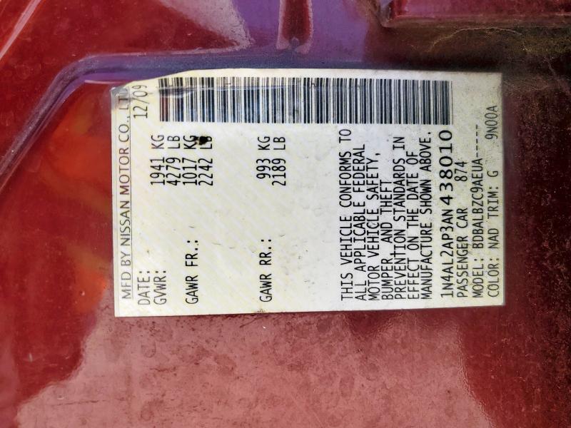 2010 NISSAN ALTIMA BAS - 1N4AL2AP3AN438010