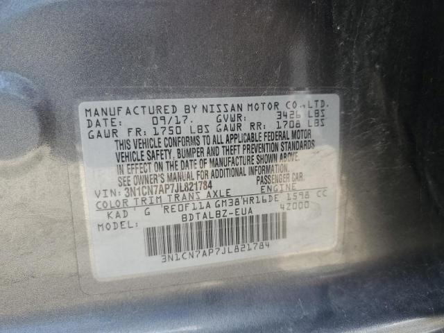 2018 NISSAN VERSA S - 3N1CN7AP7JL821784
