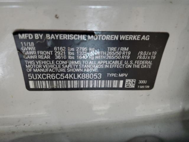 2019 BMW X5 XDRIVE4 5UXCR6C54KLK88053
