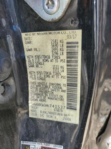 2017 NISSAN FRONTIER SV 1N6AD0CW3HN741537
