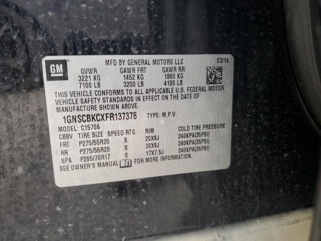 2015 CHEVROLET TAHOE C1500 LT 1GNSCBKCXFR137378