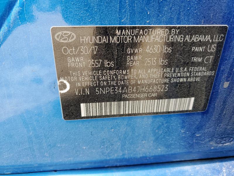2018 HYUNDAI SONATA SPO - 5NPE34AB4JH668523