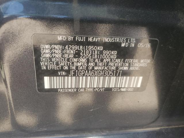 2016 SUBARU IMPREZA JF1GPAA6XGH305171