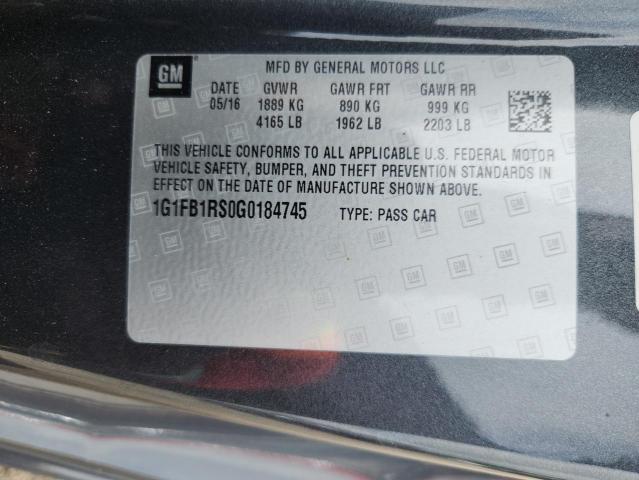 2016 CHEVROLET CAMARO LT 1G1FB1RS0G0184745