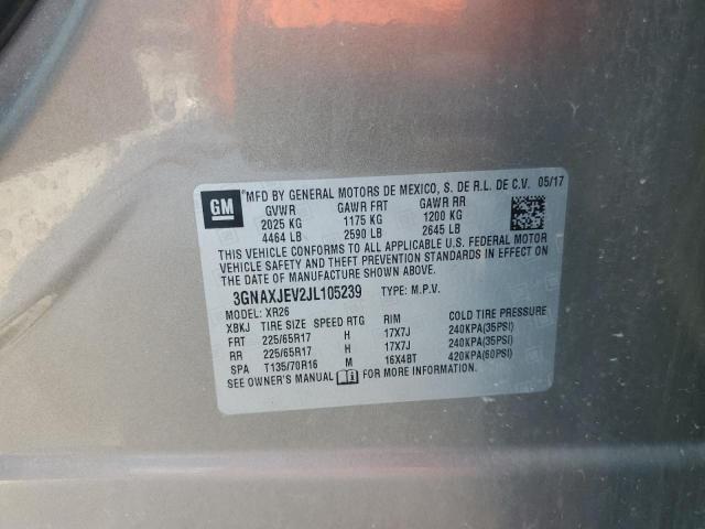2018 CHEVROLET EQUINOX LT - 3GNAXJEV2JL105239