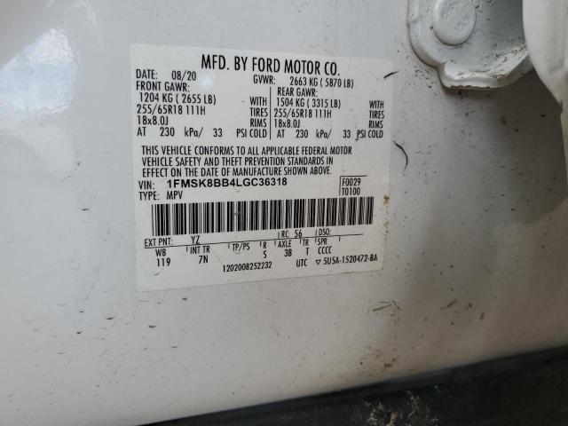 2020 FORD EXPLORER 1FMSK8BB4LGC36318