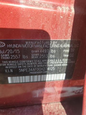 2016 HYUNDAI SONATA SPORT 5NPE34AF0GH274125