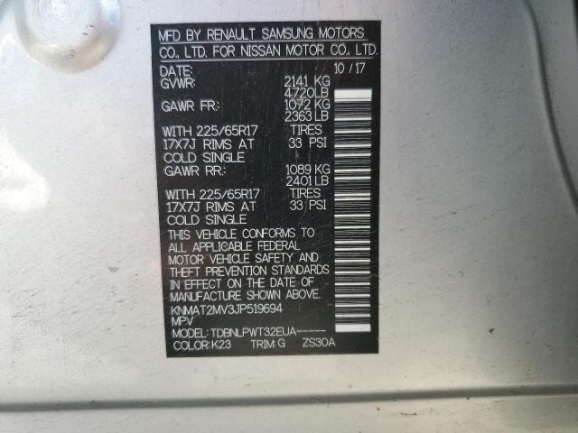 2018 NISSAN ROGUE S KNMAT2MV3JP519694