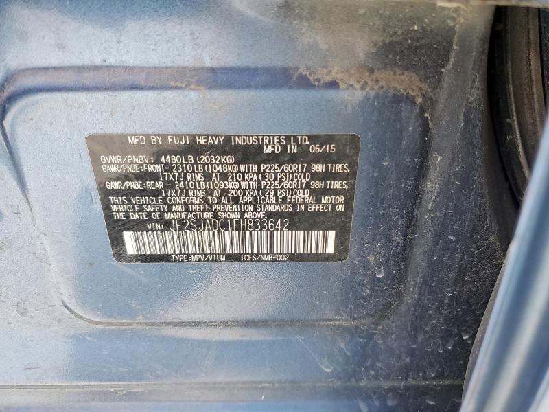 2015 SUBARU FORESTER 2 JF2SJADC1FH833642