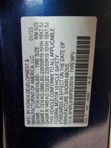2023 HONDA ODYSSEY TO 5FNRL6H89PB035014