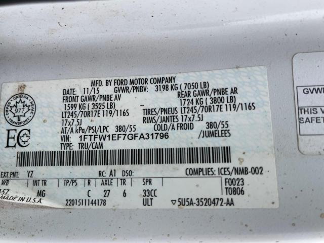 2016 FORD F150 SUPER - 1FTFW1EF7GFA31796