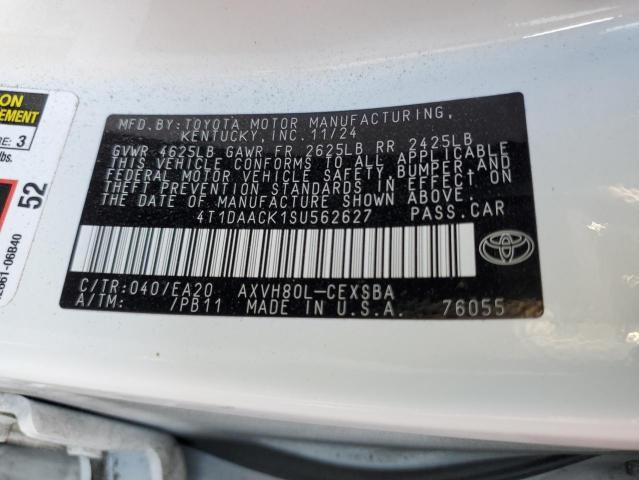 2025 TOYOTA CAMRY XSE 4T1DAACK1SU562627