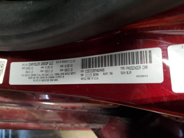 2015 CHRYSLER 200 C 1C3CCCCB3FN624409