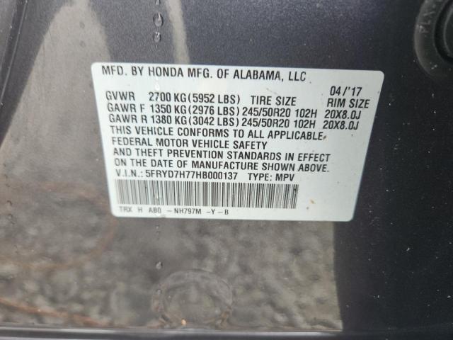 2017 ACURA MDX SPORT 5FRYD7H77HB000137