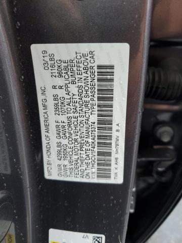 2019 HONDA ACCORD EX - 1HGCV1F40KA075374