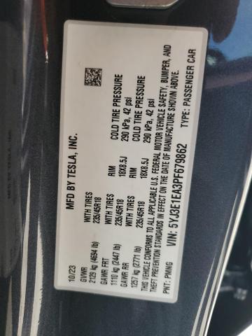 2023 TESLA MODEL 3 5YJ3E1EA3PF679862